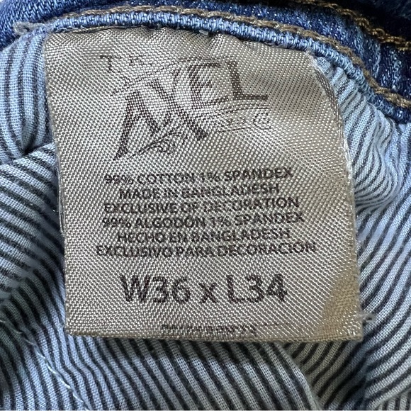 TK AXEL Men’s Slim Boot Medium Wash Jeans With Double Back Pockets 36” X 34” - Picture 11 of 14